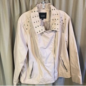 Love Tree Pale Pink Studded Moto Jacket